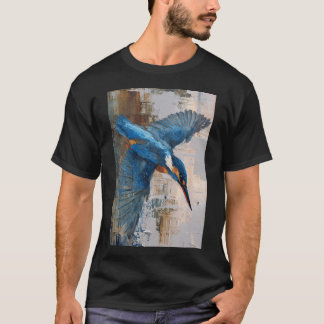 Een ijsvogel die over water vliegt, Vogels in bewe T-shirt