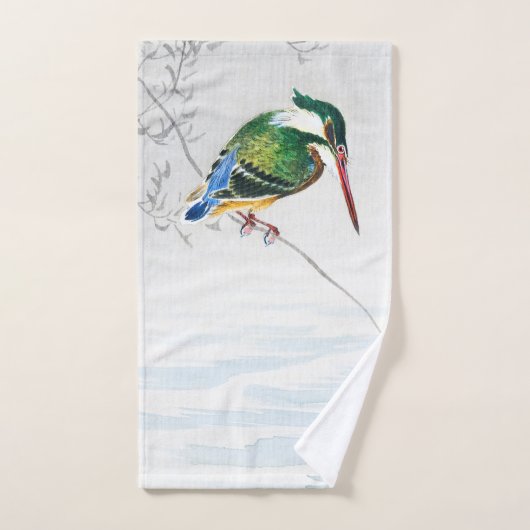 Een ijsvogel - Ohara Koson - vogelkunst Handdoek (Handdoek)