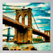 Een illustratie van het Poster van Brooklyn Bridge