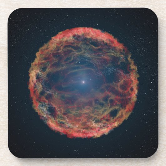Een impressie van de kunstenaar van de supernova 1 bier onderzetter (Voorkant)