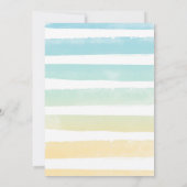 Een in de zon 1e verjaardag zwembad feest kaart (Achterkant)