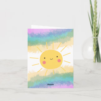 één in de zon Eerste verjaardag wenskaarten Notitiekaartje