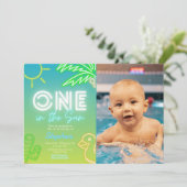 Eén in de zon - Poolparty Kaart (Staand voorkant)