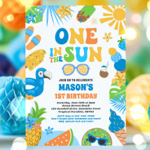 Een in de zon tropisch strand 1e verjaardagsfeest