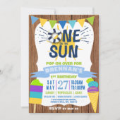 Eén in de zon Zomer Vibes 1e verjaardag Kaart (Voorkant)