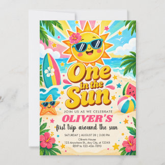 Eén in de zon Zonneschijn 1e verjaardag Kaart