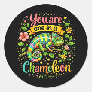 Eén in een Kameleon Ronde Sticker