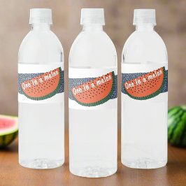 Een in een meloen 1e verjaardag Baby Boy Watermelo Waterfles Etiket