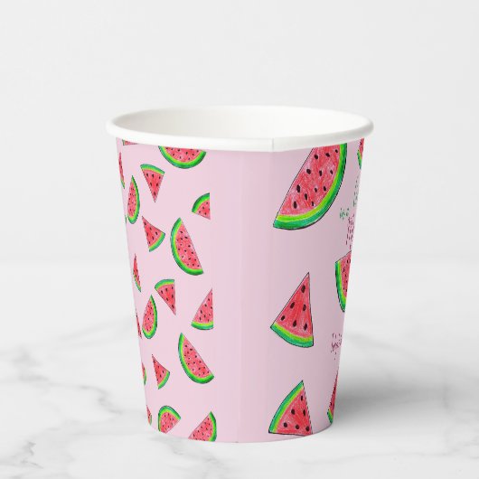 Een in een meloen 1e verjaardag papieren bekers (Rechts)