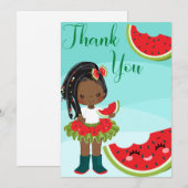 Eén in een meloen, bedankt kaart (Voorkant / Achterkant)