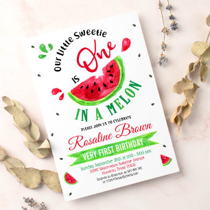 Eén in een meloen eerste verjaardag kaart