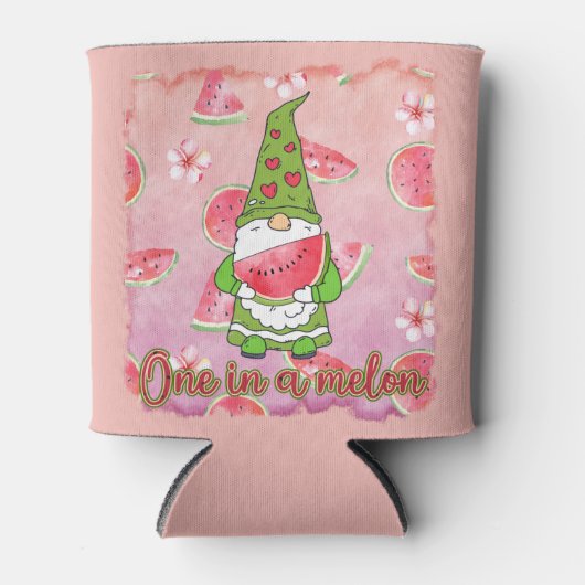 Een in een meloen | Groene Gnoom & Watermeloen Har Blikjeskoeler (Voorkant)