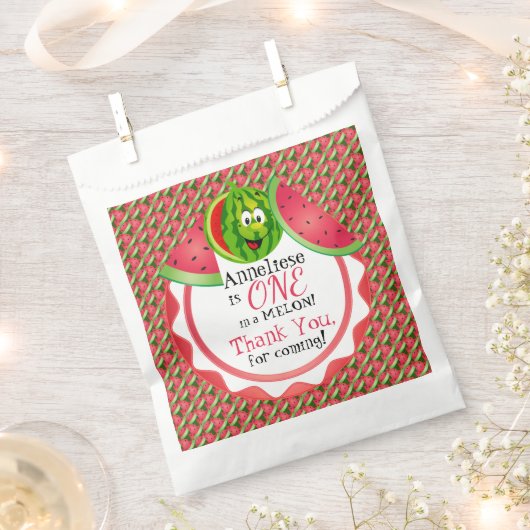 Een in een meloen Kind is jarig Bedankzakje (Geknipt)