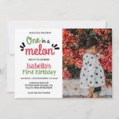 Een in een meloen klein lief meisje 1e verjaardag kaart (Voorkant)