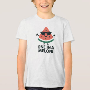 Eén in een Meloen Koel Watermeloen Design Tri-Blend Shirt