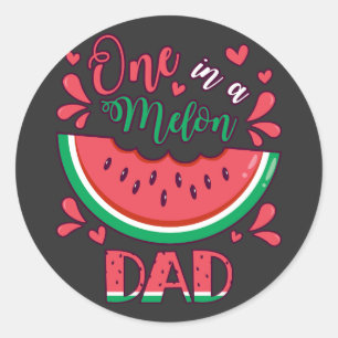 Een in een Meloen Pa B-Day Party Ronde Sticker