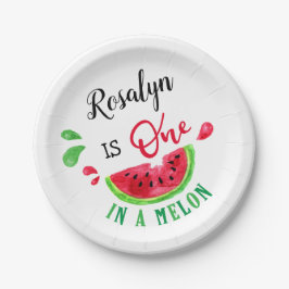 Eén in een meloen papieren bordje