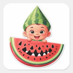 Eén in een Meloen – Slechtste 1e Verjaardagsverras Vierkante Sticker
