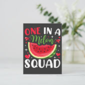 Een in een Meloen Squad B-Day Feestje Briefkaart (Staand voorkant)