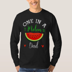 Een in een meloen vader watermeloen zomer familie t-shirt