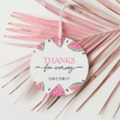 Een in een meloen verjaardag watermeloen dank je bedankjes labels