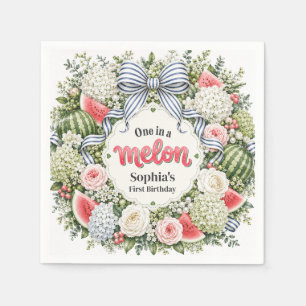 Eén in een Meloen Watermeloen Bloemenkrans Servet