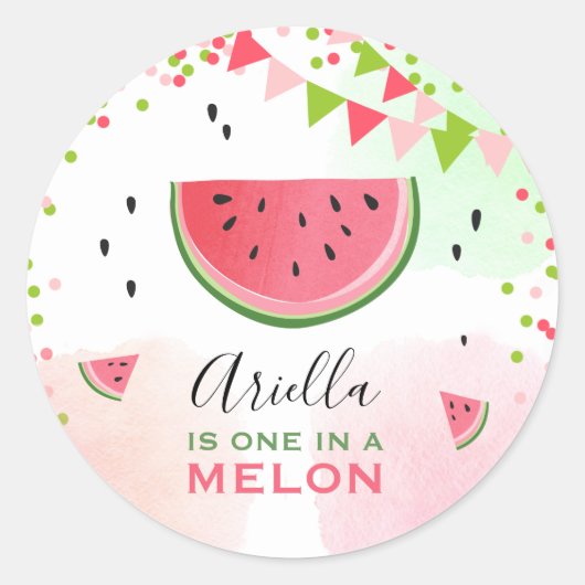 Eén in een meloen Watermeloen Labels Envelope Stic (Voorkant)