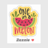 Een in een meloen Watermeloen Pun Sticker (Vel)