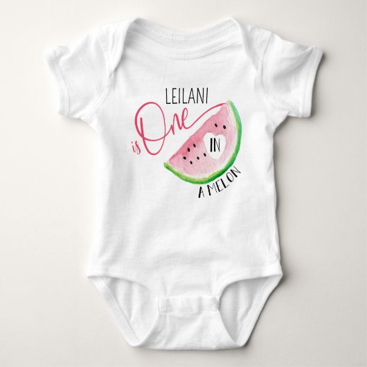 Een in een meloen Waterverf 1e Verjaardag Romper (Voorkant)