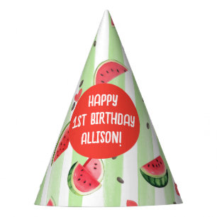 Een in een meloen, Zomer Fruit Meisje Verjaardag Feesthoedjes