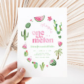 Eén in een Melon 1e Birthday-uitnodiging Kaart