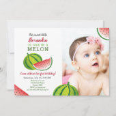 Eén in een Melon 1e verjaardag Kaart (Voorkant)