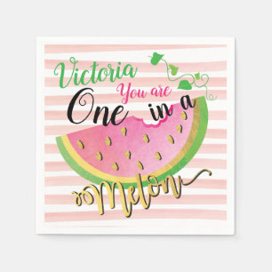 Een in een Melon Birthday Watermelon papieren serv Servet