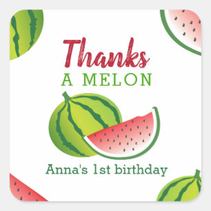 Een in een Melon Dank je Vierkante Sticker