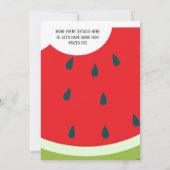 Een in een Melon First Birthday Party Kaart (Achterkant)