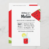 Een in een Melon First Birthday Party Kaart (Voorkant / Achterkant)
