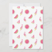 Eén in een Melon First Birthday Uitnodiging (Achterkant)