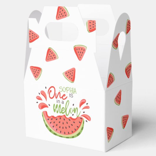 Eén in een Melon First Birthday Watermelon Bedankdoosjes (Geopend)