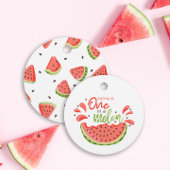 Eén in een Melon First Birthday Watermelon Bedankjes Labels