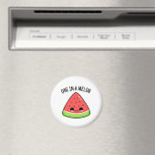 Een in een Melon Funny Watermelon Pun Magneet (Insitu (Vaatwasser))