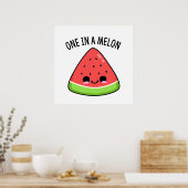 Een in een Melon Funny Watermelon Pun Poster (Keuken)