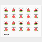 Een in een Melon Funny Watermelon Pun Ronde Sticker (Vel)