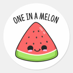 Een in een Melon Funny Watermelon Pun Ronde Sticker