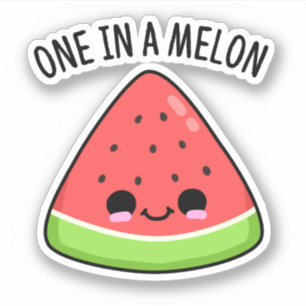 Een in een Melon Funny Watermelon Pun Sticker