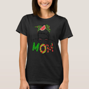 Een in een Melon Mam Messy Bun Watermelon Summer T-shirt