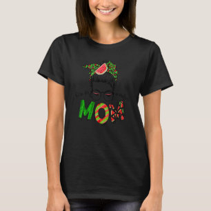 Een in een Melon Mam Messy Bun Watermelon Summer T-shirt