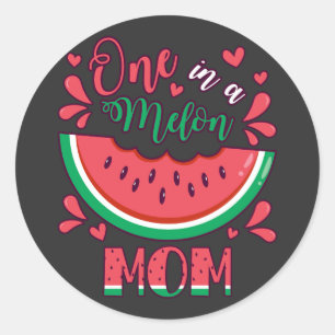 Een in een Melon Moeder B-Day Party Ronde Sticker