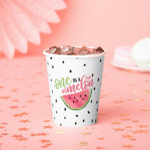 Eén in een Melon Paper Cup - Roze Papieren Bekers