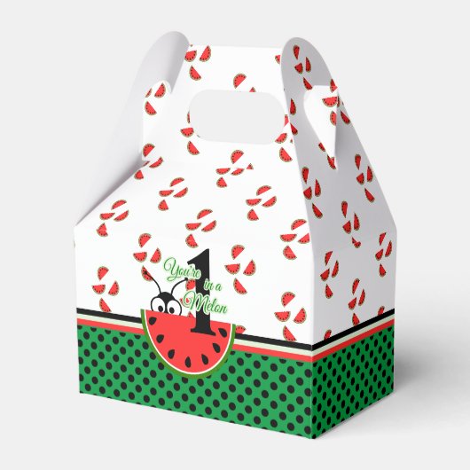 Eén in een Melon Picnic Ant met Watermelon Bedankdoosjes (Voorkant Zijde)