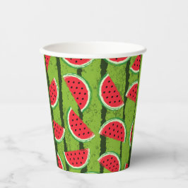 EÉN in een Melon Red & Green Watermelon Papieren Bekers